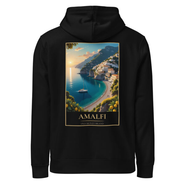 Old Money Hoodie Amalfi mediterraner Rückenprint Amalfiküste schwarz