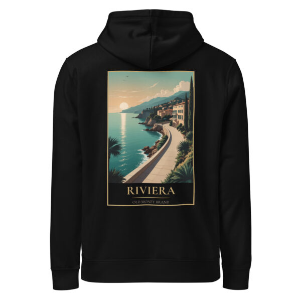 Old Money Hoodie Riviera mediterraner Rückenprint schwarz